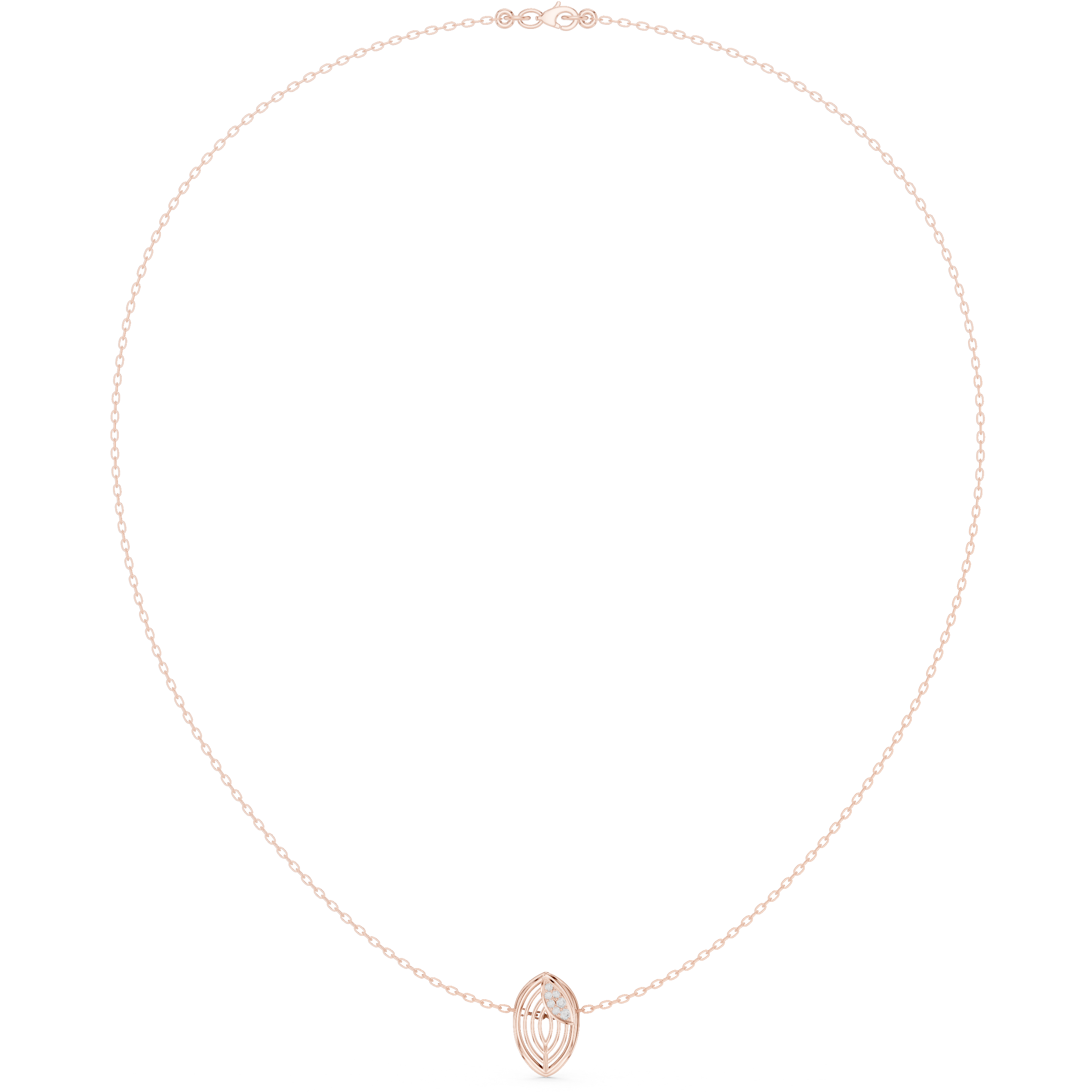 0.047 CT Round Moissanite Necklace in 9K Gold/925 Silver |WOKE