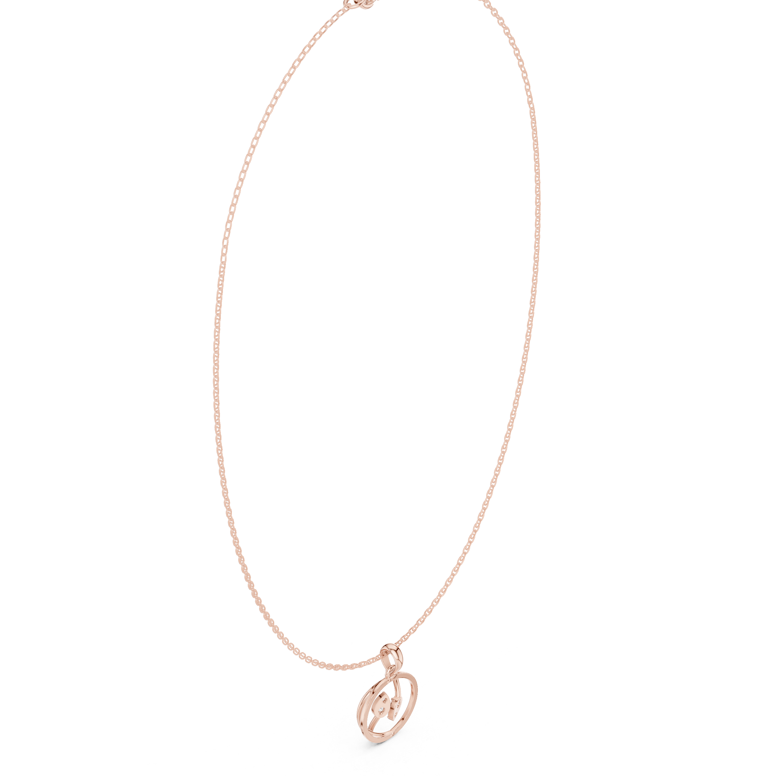 0.094 Round Moissanite Necklace in 9K Gold/925 Silver