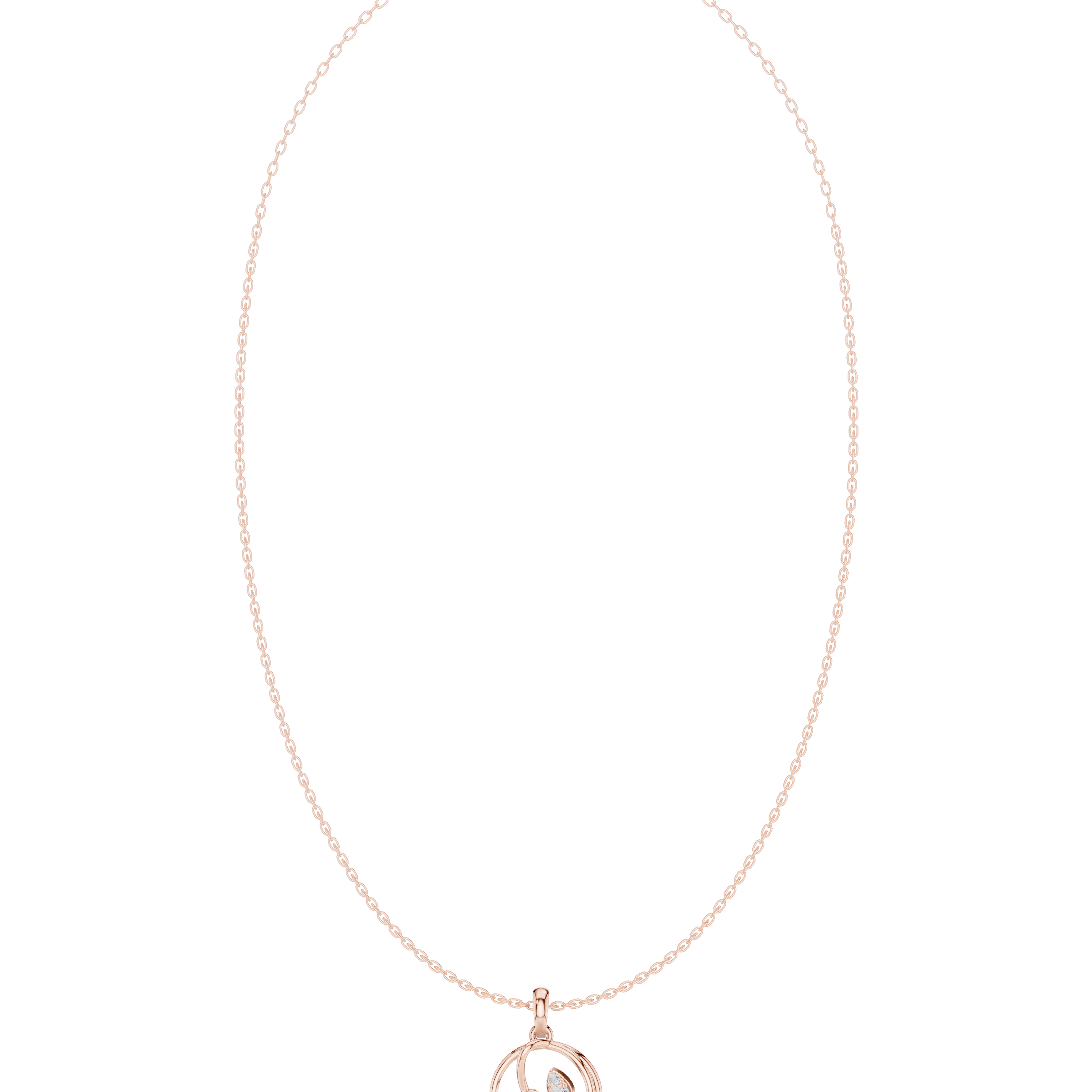 0.094 Round Moissanite Necklace in 9K Gold/925 Silver