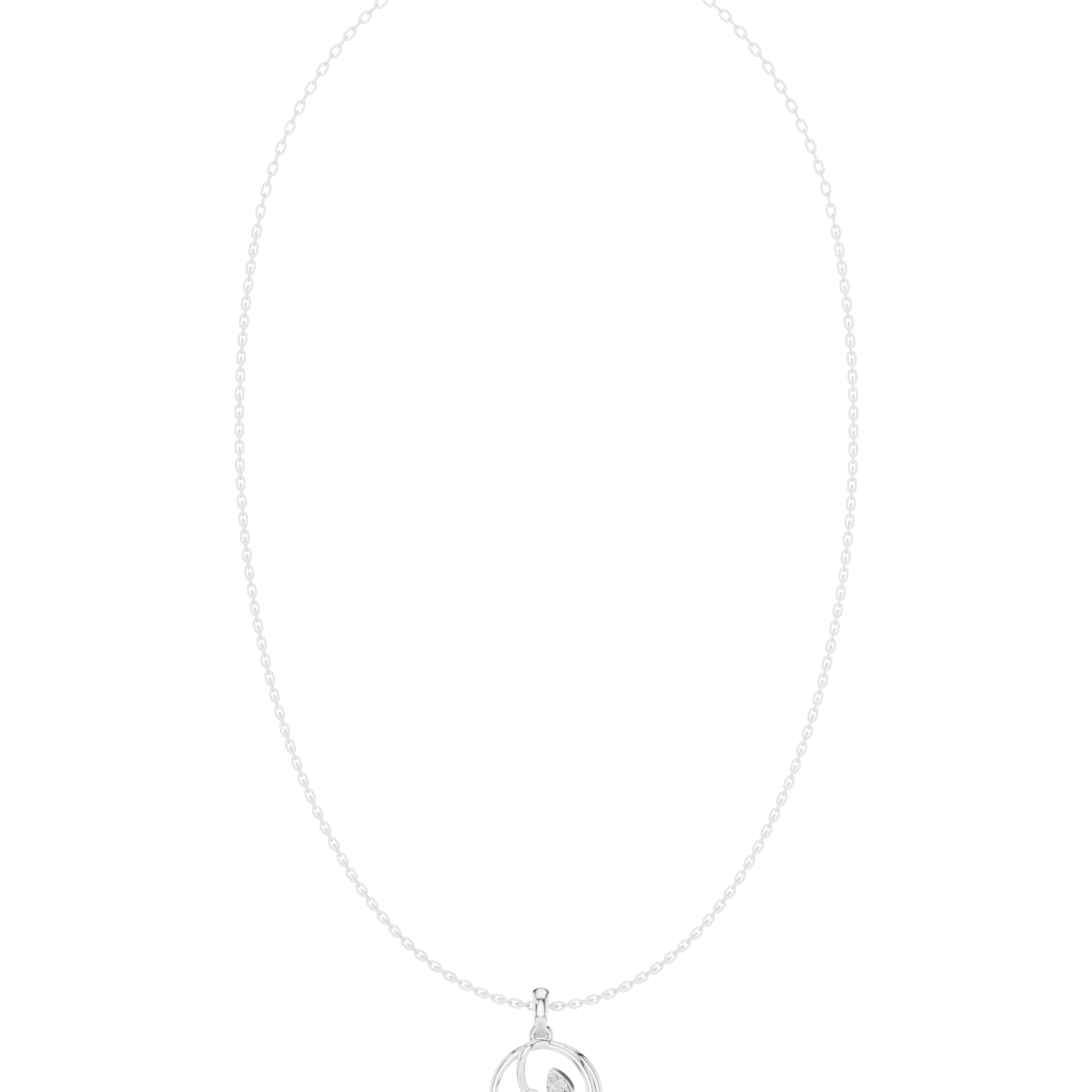 0.094 Round Moissanite Necklace in 9K Gold/925 Silver