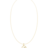 0.094 Round Moissanite Necklace in 9K Gold/925 Silver