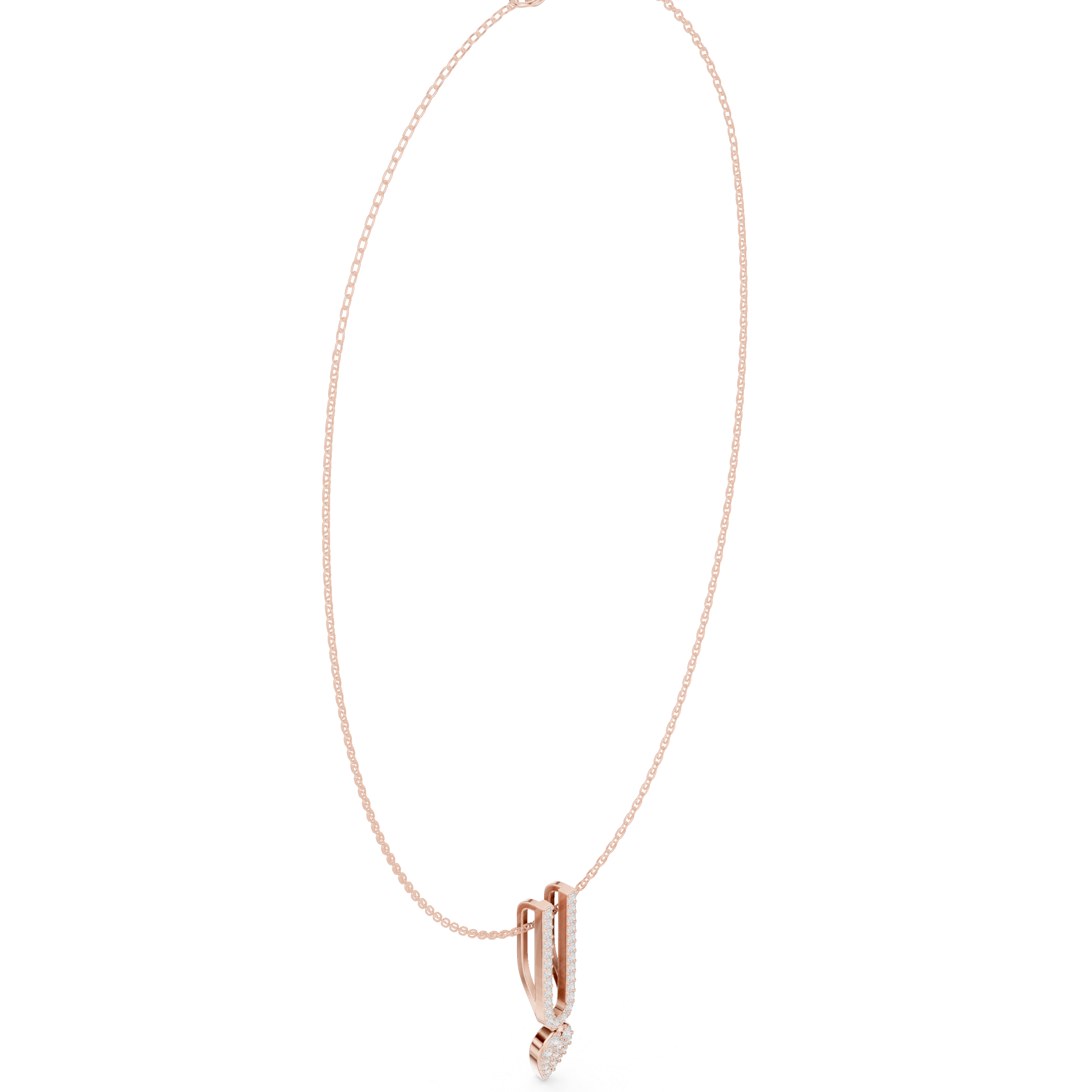 0.437 Round Moissanite Necklace in 9K Gold/925 Silver |WOKE