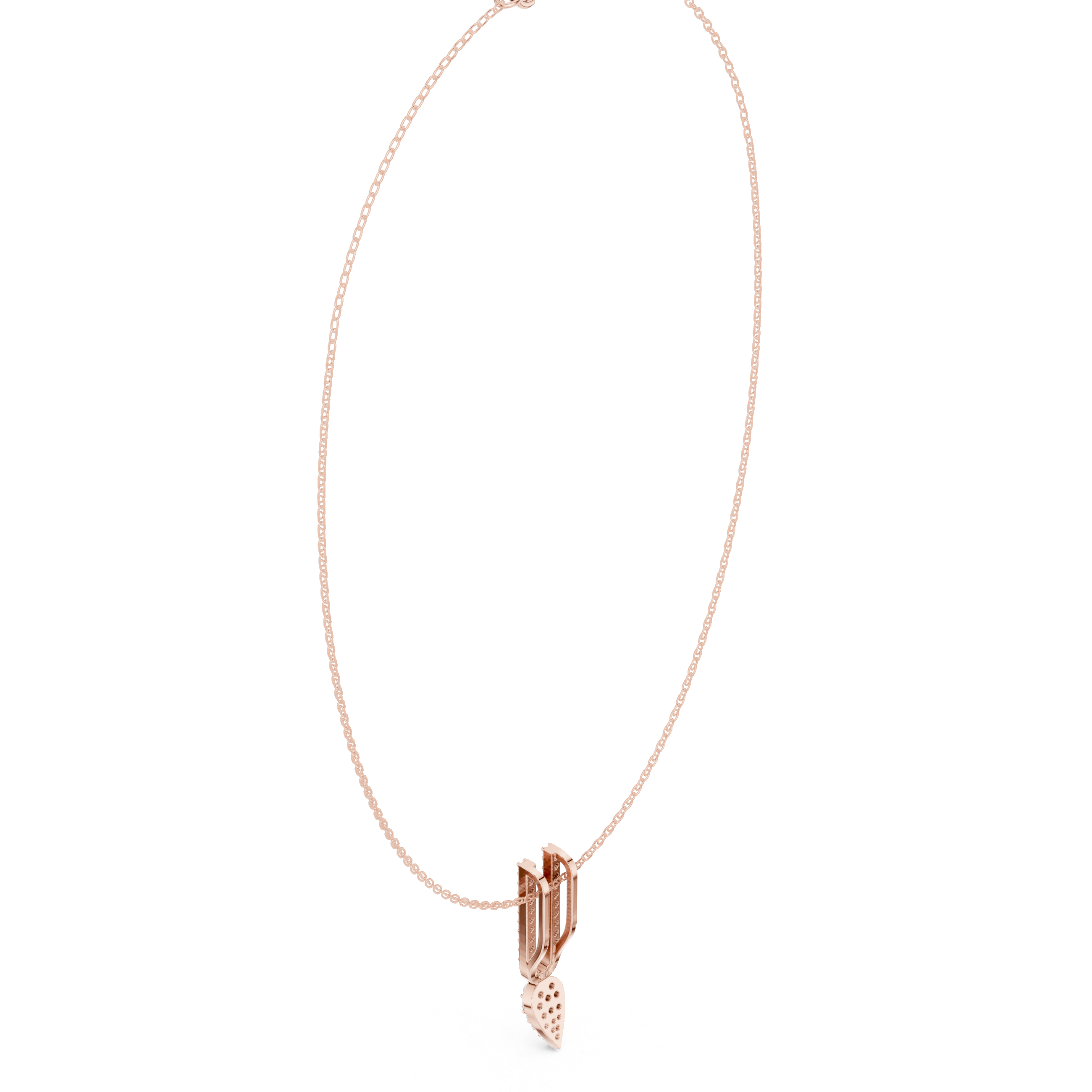0.437 Round Moissanite Necklace in 9K Gold/925 Silver |WOKE
