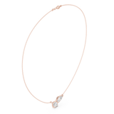 2 CT Pear and Marquise Moissanite Necklace in 9K Gold/925 Silver |WOKE