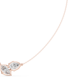 2 CT Pear and Marquise Moissanite Necklace in 9K Gold/925 Silver |WOKE