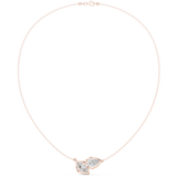 2 CT Pear and Marquise Moissanite Necklace in 9K Gold/925 Silver |WOKE