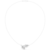 2 CT Pear and Marquise Moissanite Necklace in 9K Gold/925 Silver |WOKE