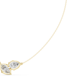 2 CT Pear and Marquise Moissanite Necklace in 9K Gold/925 Silver |WOKE