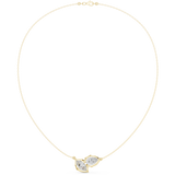 2 CT Pear and Marquise Moissanite Necklace in 9K Gold/925 Silver |WOKE