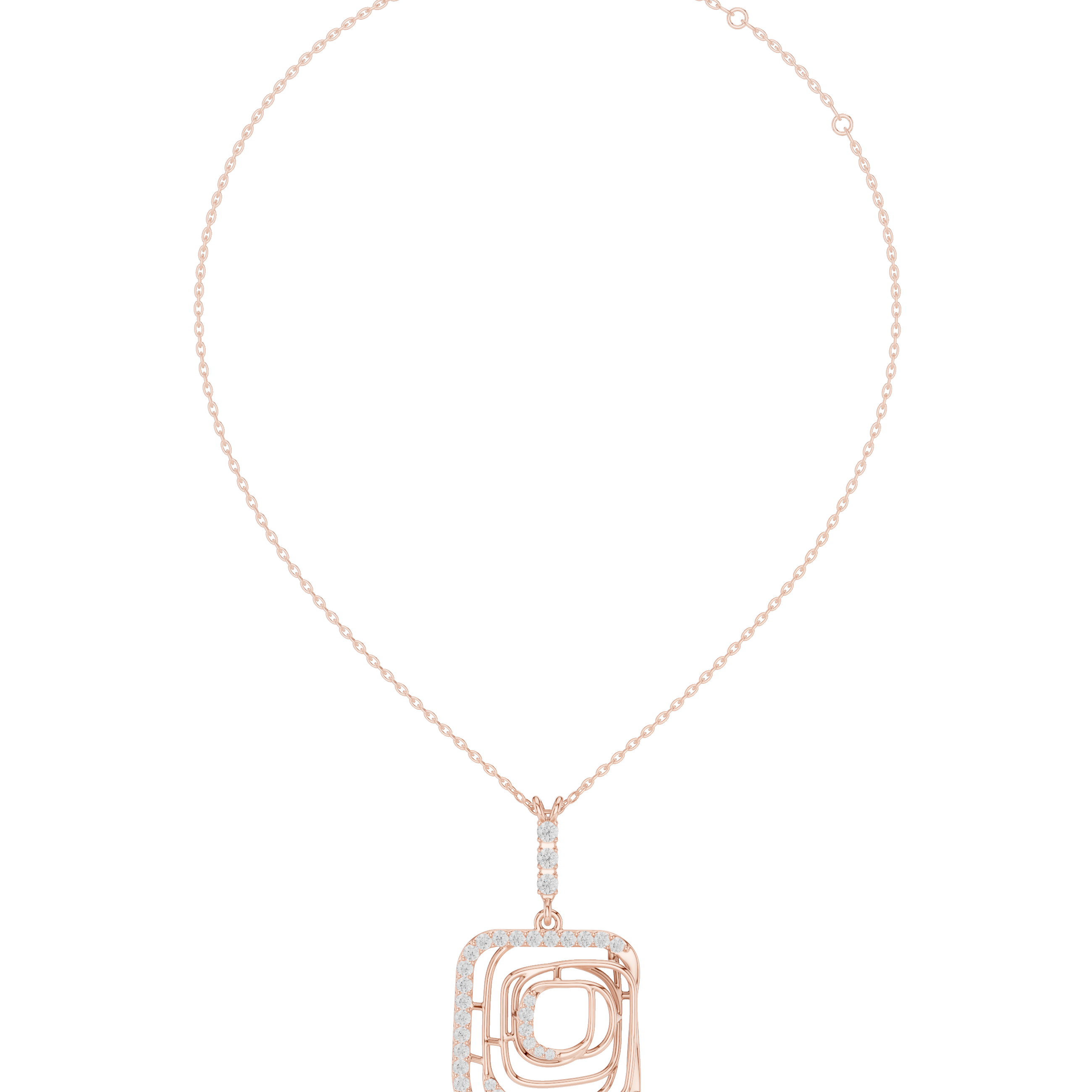 0.472 CT Round Moissanite Necklace in 9K Gold/925 Silver |WOKE