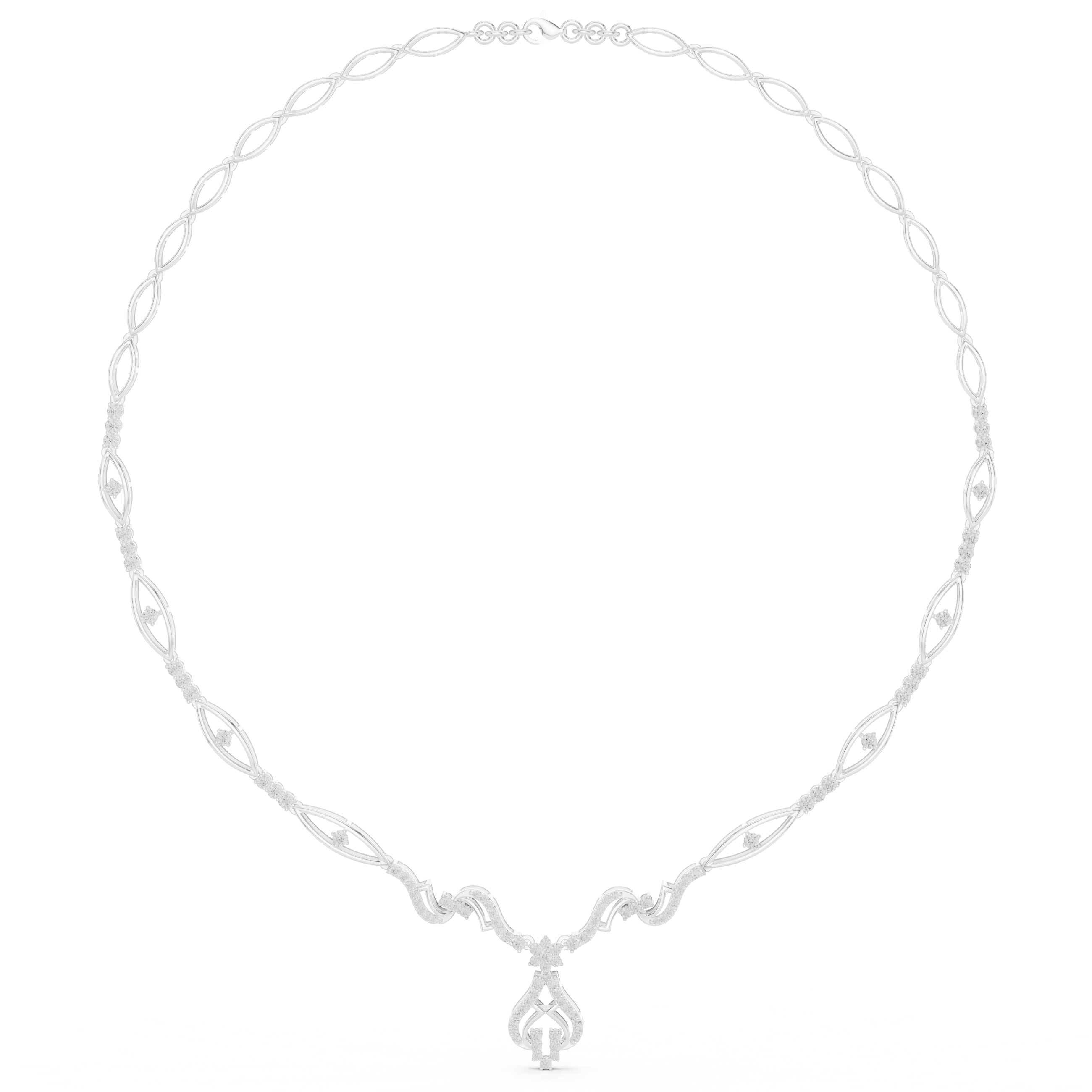 1.838 CT Round Moissanite Necklace in 9K Gold/925 Silver |WOKE