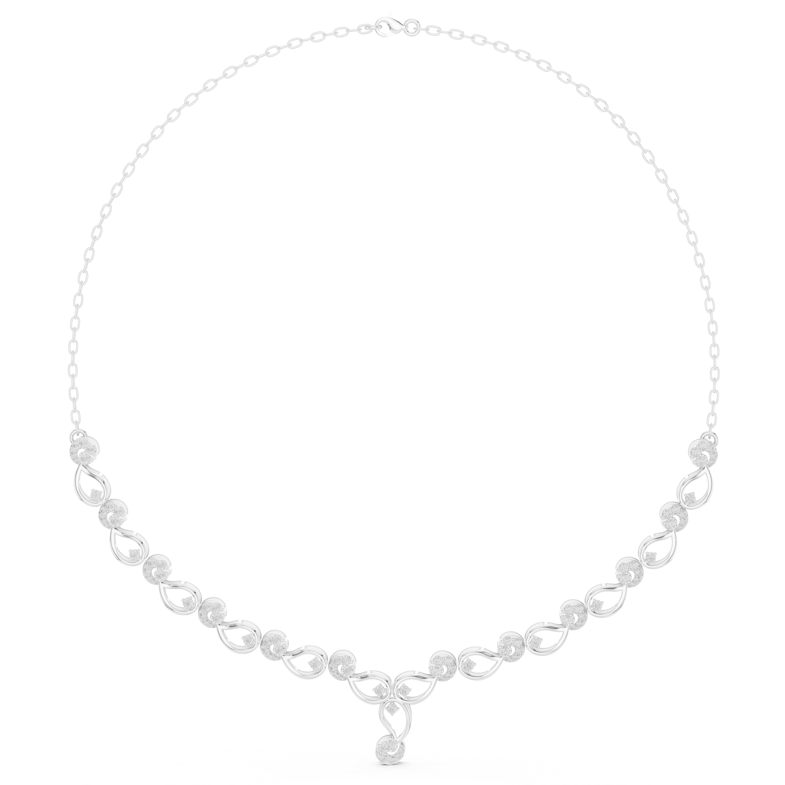 1.746 CT Round Moissanite Necklace in 9K Gold/925 Silver |WOKE