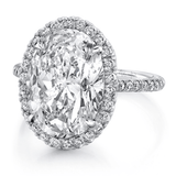 6 Ct. Oval Cut Halo queen ring | In 925 sterling silver and 14k Gold| GRA certified moissanites