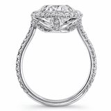 6 Ct. Oval Cut Halo queen ring | In 925 sterling silver and 14k Gold| GRA certified moissanites