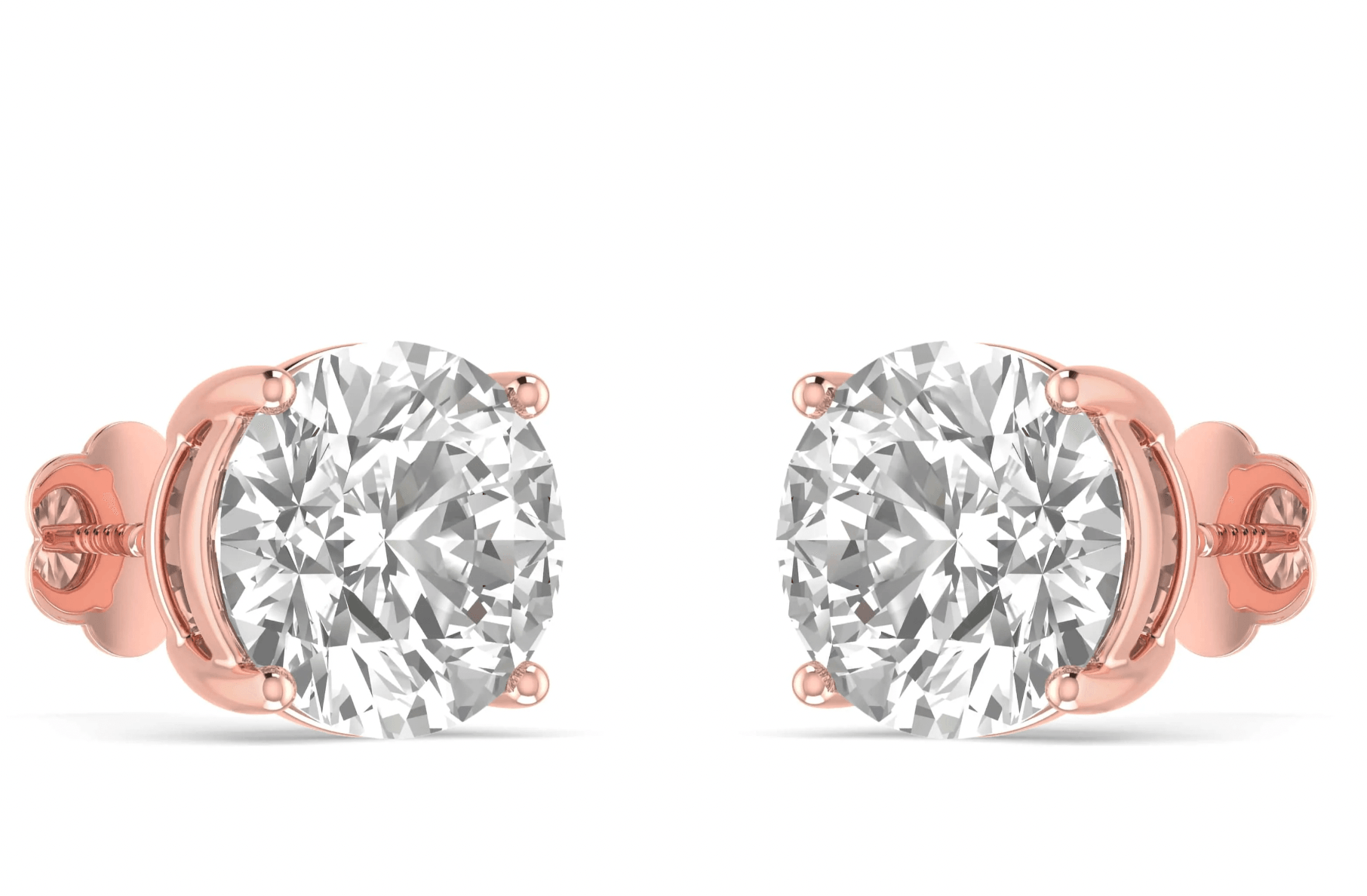 Solitaire Studs- In Rose Gold AAA diamonds