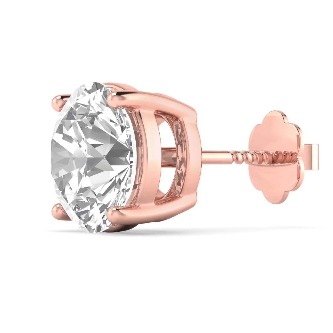 Solitaire Studs- In Rose Gold AAA diamonds