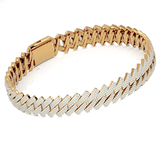 Prong moissanite Cuban bracelet | In 925 sterling silver and GRA certified moissanites