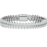 Prong moissanite Cuban bracelet | In 925 sterling silver and GRA certified moissanites