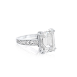 3.38 carat moissanite emerald cut ring | Moissanite ring in gold and  925 sterling silver| GRA certified moissanites