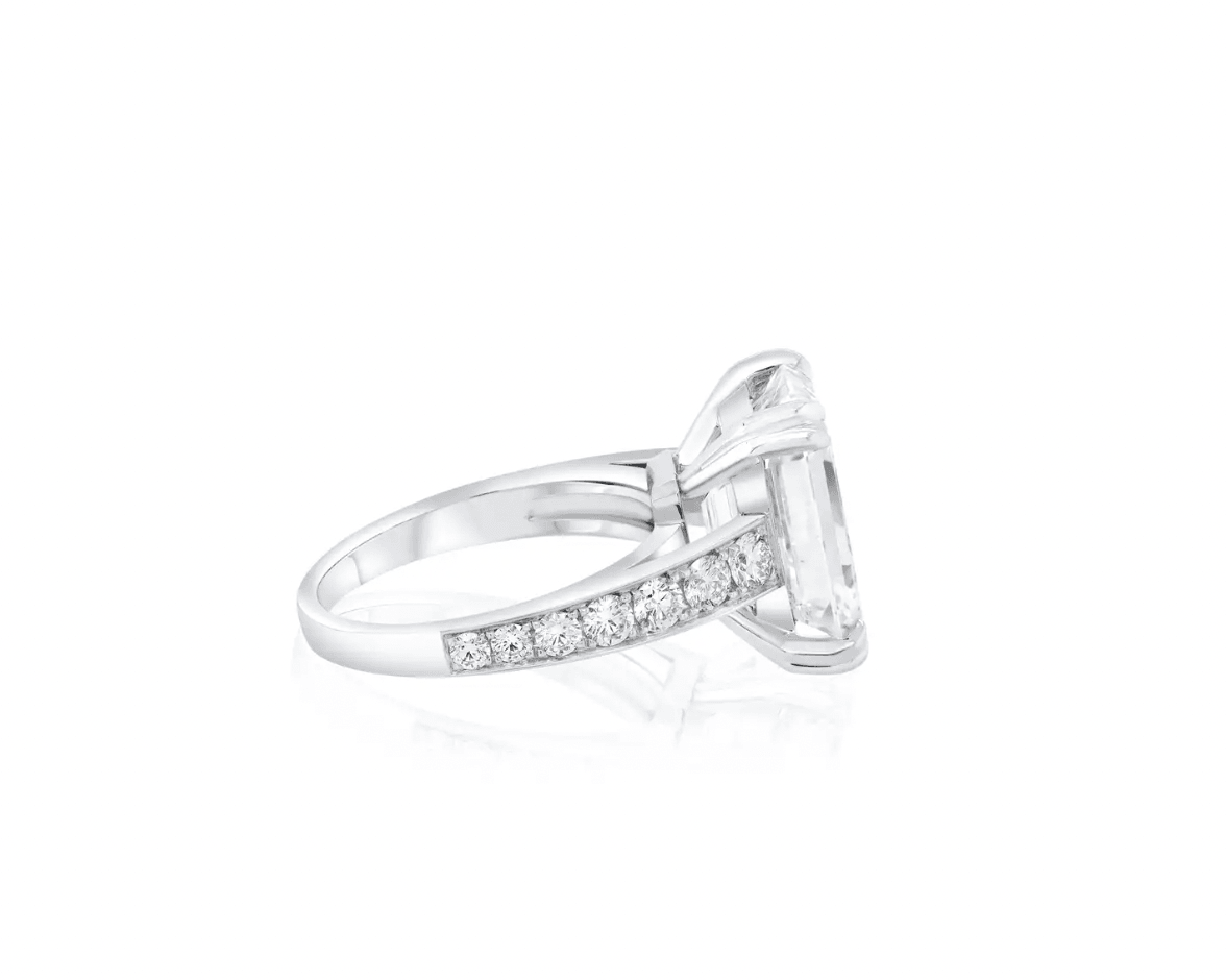 IGI certified Lab grown diamond emerald cut ring | Moissanite ring in 14K gold| IGI Certified Lab grown diamonds