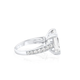 3.38 carat moissanite emerald cut ring | Moissanite ring in gold and  925 sterling silver| GRA certified moissanites