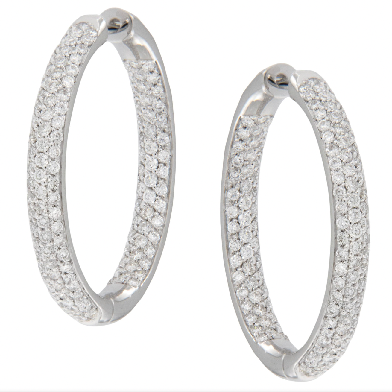 Italian hoops with diamonds