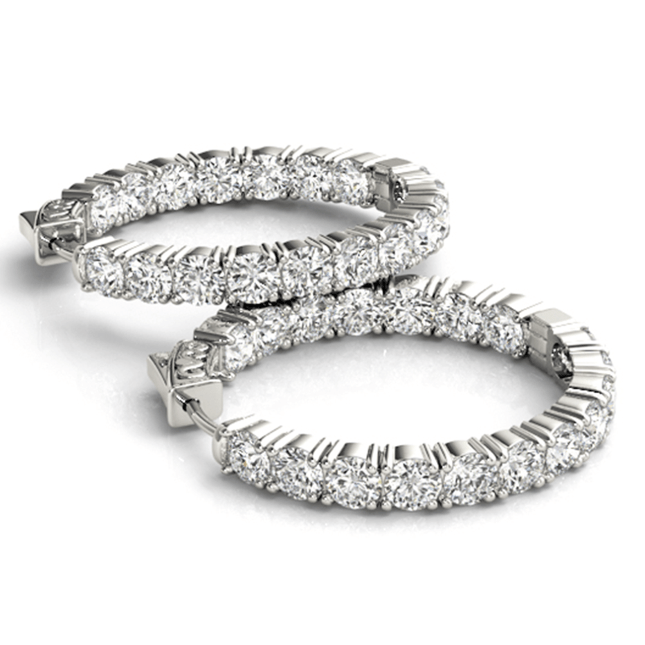 Infinity diamond hoop earrings