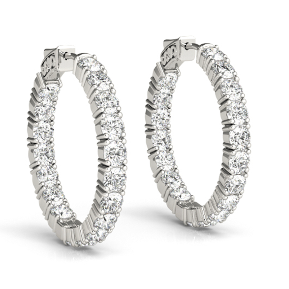 Infinity diamond hoop earrings