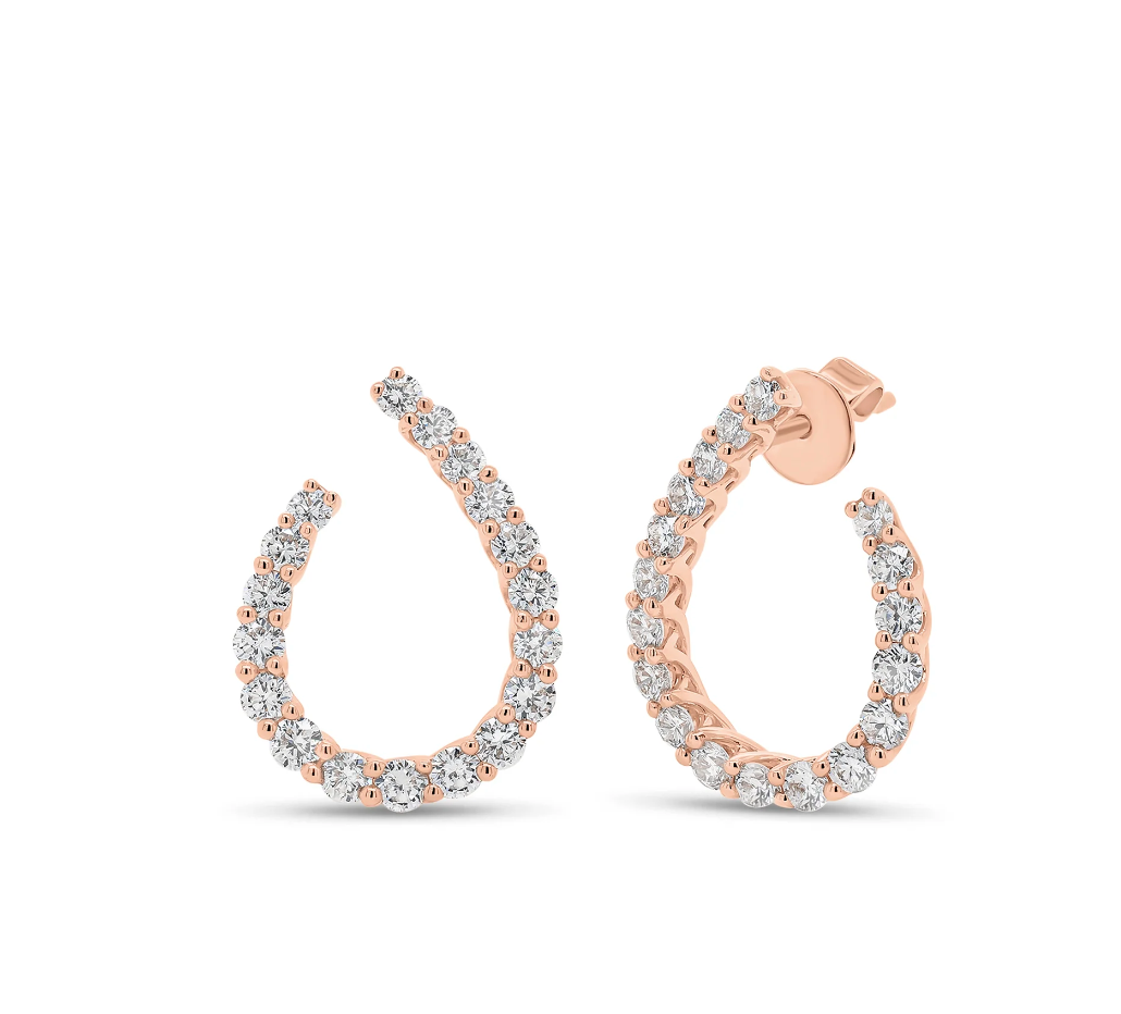 Ear back hoops in diamond | 925 sterling silver