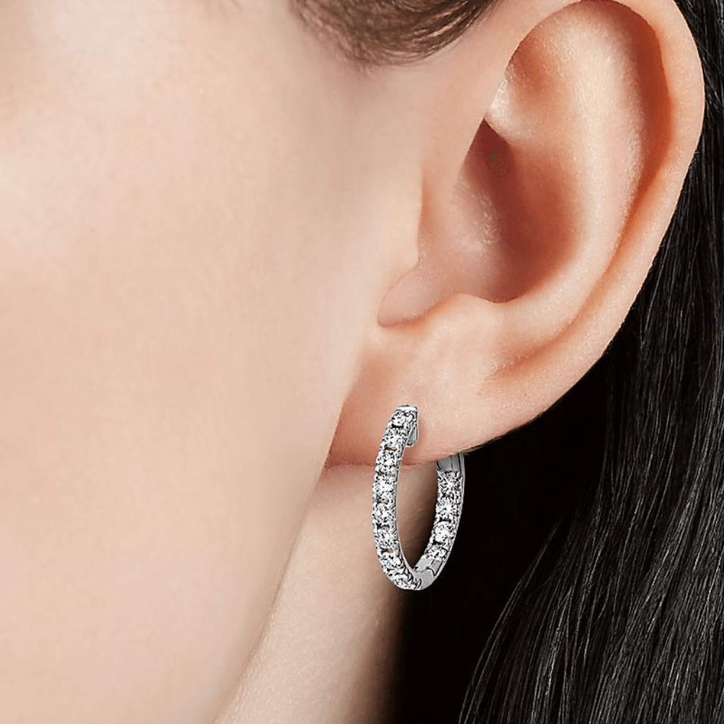 Infinity diamond hoop earrings