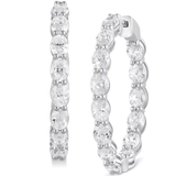 Oval Infinity moissanite diamond hoop earrings