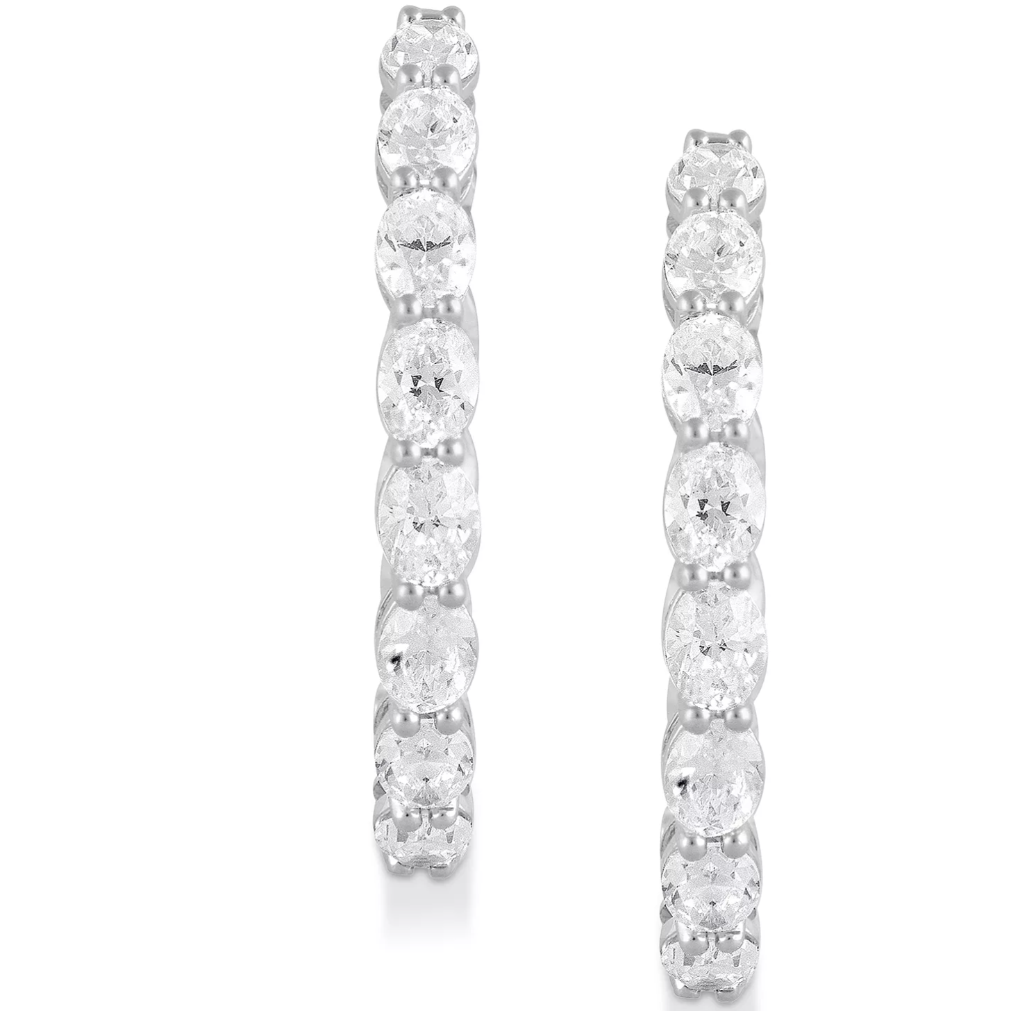 Oval Infinity diamond hoop earrings