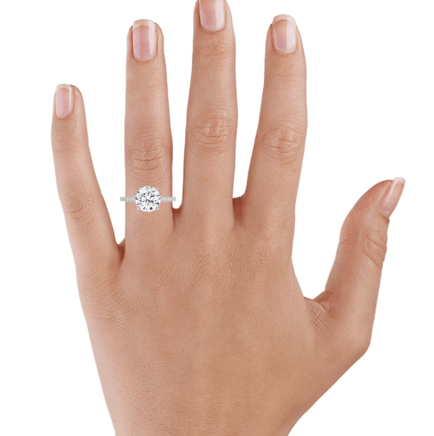 2 carat GRA certified moissanite round cut ring | GRA certified moissanite in 925 sterling silver 14k gold| GRA certified moissanite