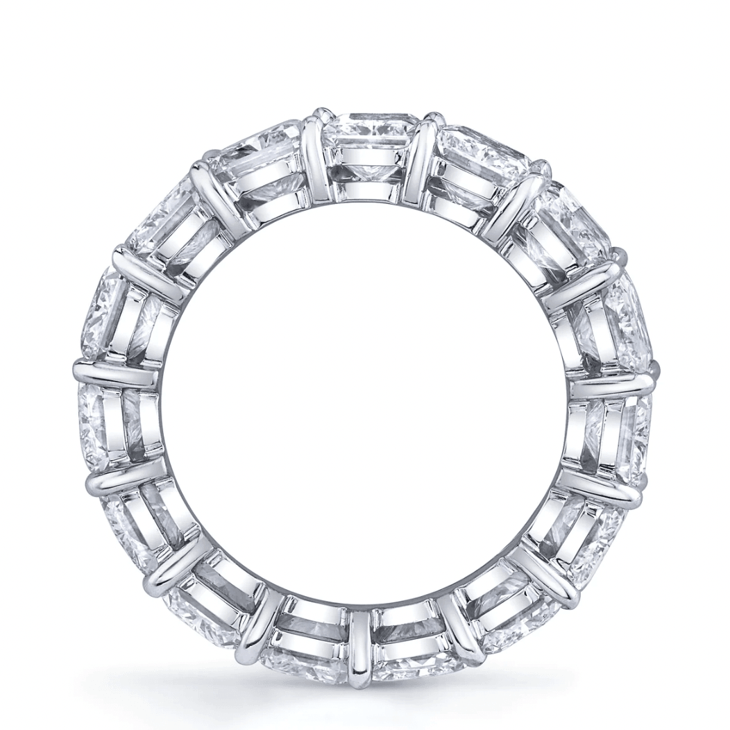 8 carat moissanite radiant cut eternity band | In 925 sterling silver/14k gold and GRA certified moissanites
