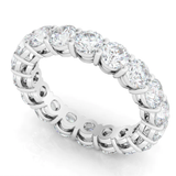 Moissanite round cut eternity band | In 925 sterling silver/14k gold and GRA certified moissanites