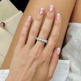 Moissanite round cut eternity band | In 925 sterling silver/14k gold and GRA certified moissanites