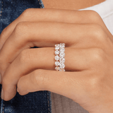 Moissanite round cut eternity band | In 925 sterling silver/14k gold and GRA certified moissanites
