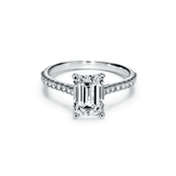 3.38 carat moissanite emerald cut ring | Moissanite ring in gold and  925 sterling silver| GRA certified moissanites