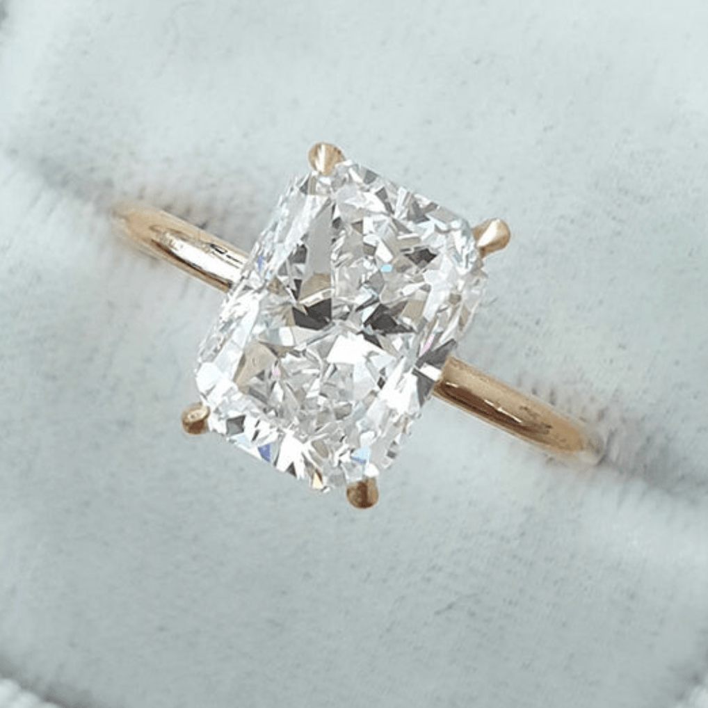 3.38 carat radiant cut ring | IGI Lab grown diamond ring in gold|  IGI Lab grown diamond