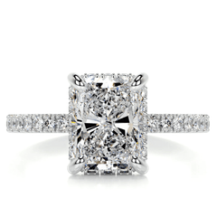 3.38 carat radiant cut ring | Moissanite ring in gold and  925 sterling silver| GRA certified moissanites