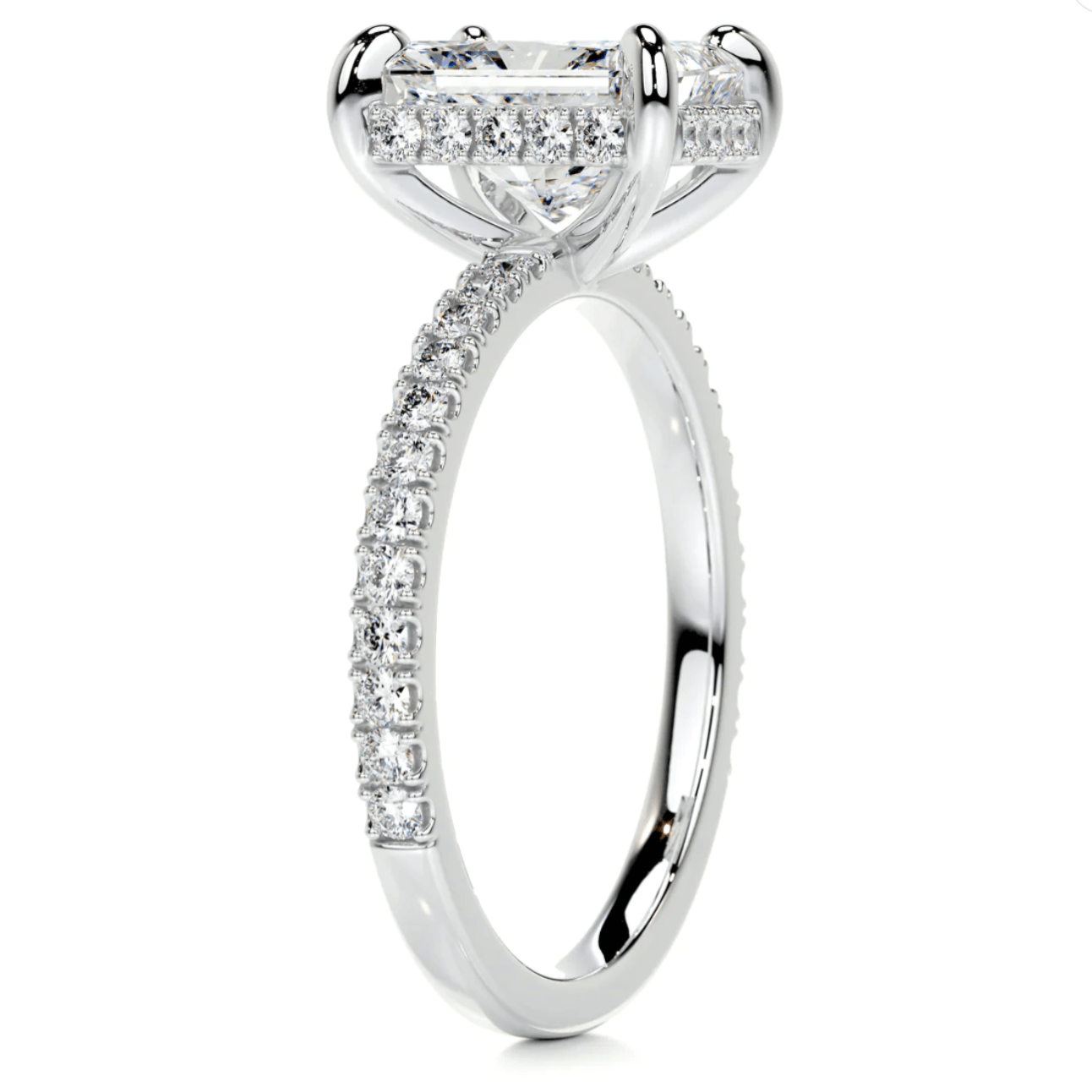 3.38 carat radiant cut ring | IGI Lab grown diamond ring in gold|  IGI Lab grown diamond