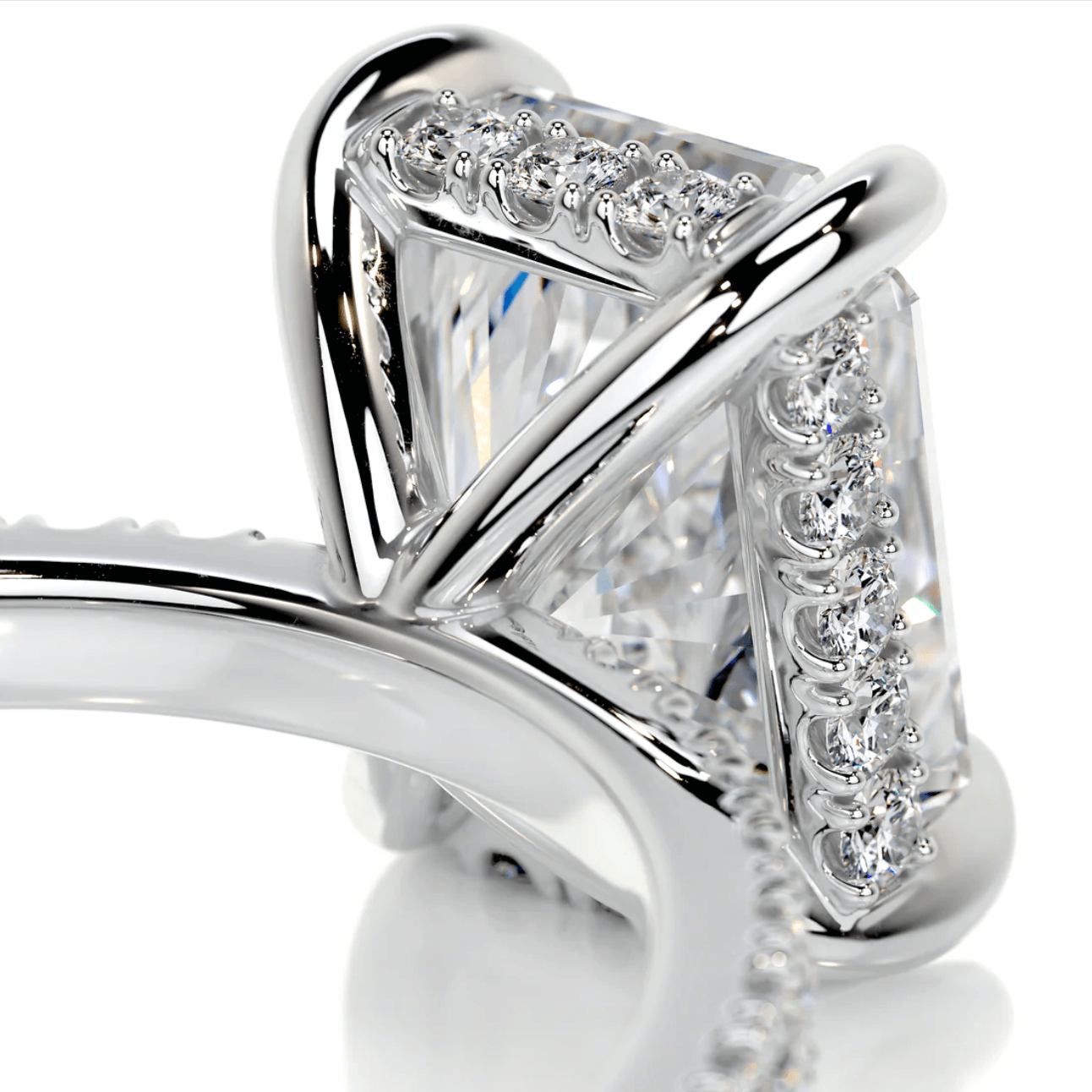 3.38 carat radiant cut ring | IGI Lab grown diamond ring in gold|  IGI Lab grown diamond