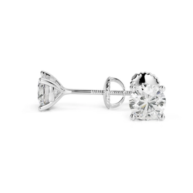 1 carat Moissanite ear studs | 925 sterling silver | GRA certified