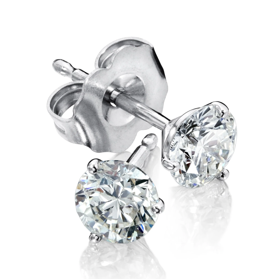 1 carat Moissanite ear studs | 925 sterling silver | GRA certified
