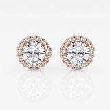 1.3 carat Moissanite halo ear studs | 925 sterling silver | GRA certified