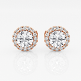 1.3 carat Moissanite halo ear studs | 925 sterling silver | GRA certified
