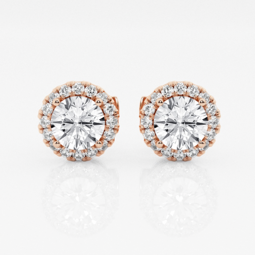 1.3 carat Moissanite halo ear studs | 925 sterling silver | GRA certified