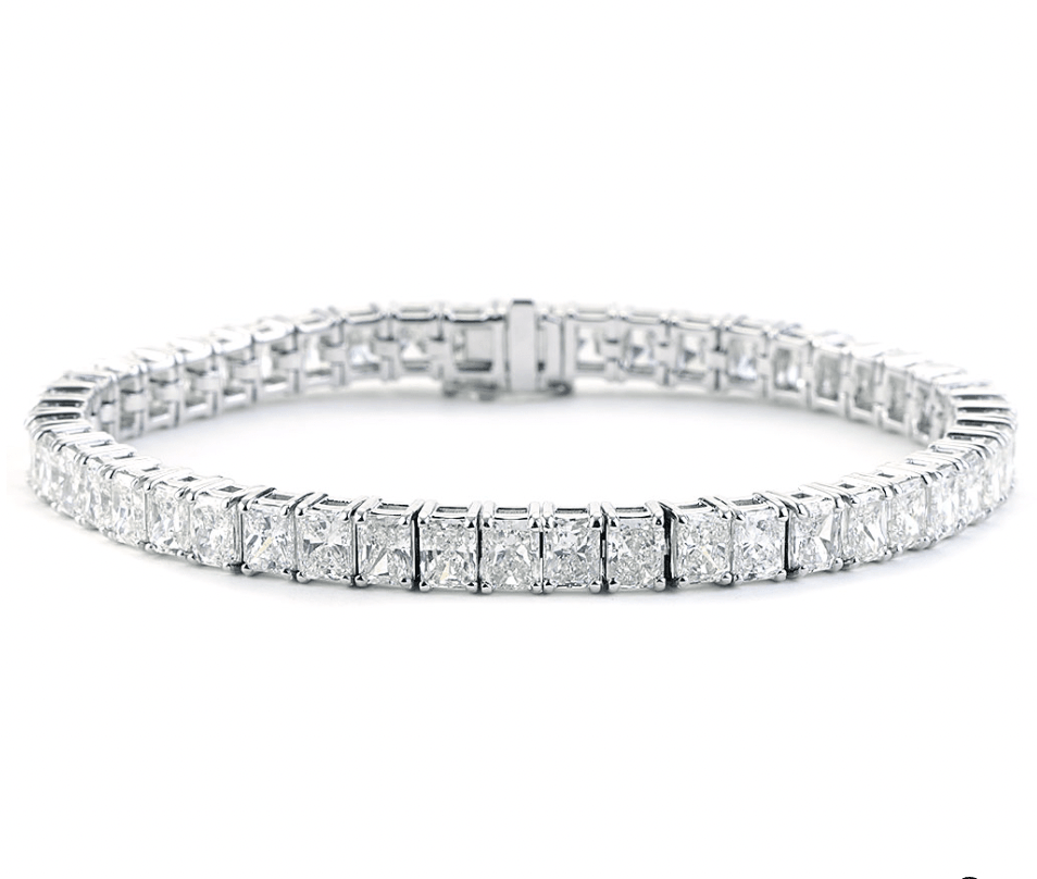 Radiant cut moissanite Tennis bracelet | In 925 sterling silver and GRA certified moissanites