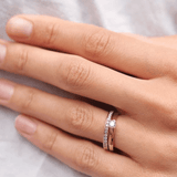 2 mm moissanite round cut eternity band | In 925 sterling silver/14k gold and GRA certified moissanites