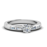 1 carat round cut and baugute moissanite ring band | In 925 sterling silver/14k gold and GRA certified moissanites